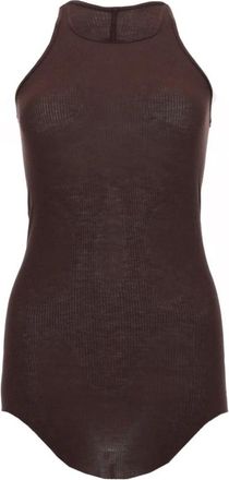 Rick Owens Temple Basic Rib Tank - Dames - Tops zonder mouwen - Bruin - S - Tops