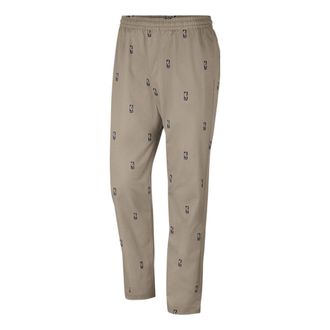Nike Team 31 Courtside Full Print Logo Elastic Waistband Athleisure Casual Sports Pants Khaki DC0890-247