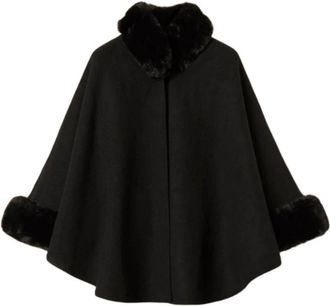 Twinset Poncho - Dames - Ponchos - Zwart - ONE Size - Polyester - Jassen