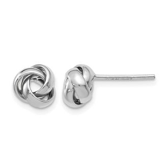 Diamond2Deal 14K White Gold Polished Fancy Design Stud Earrings