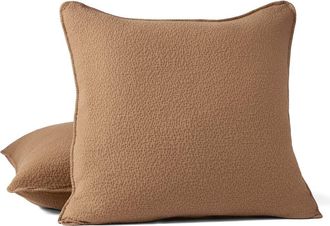 Coyuchi Cascade Organic Cotton Matelass&eacute; Sham in Chestnut at Nordstrom, Size Standard
