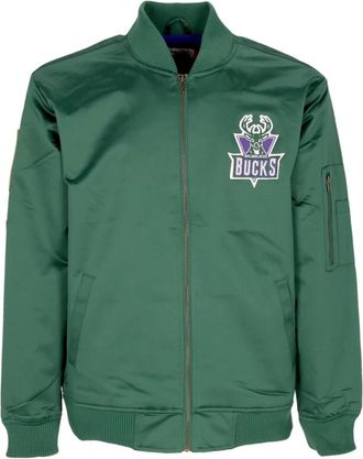 Mitchell & Ness Milwaukee Bucks NBA Lichtgewicht Satijnen Bomber - Heren - Bomber jackets - Groen - XL - Satijn - Jassen