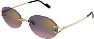 Cartier Zonnebril Paars Verloop/Goud