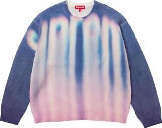 SUPREME Blurred Logo Sweater Blue White Pink SUP-FW23-007