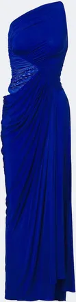 Alex Perry Ruched one-shoulder jersey gown