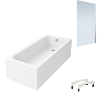 Villeroy & Boch Ba&ntilde;era Recta Villeroy & Boch Architectura Con Patas Acr&iacute;lica 150 X 70 Cm + Mampara De Ba&ntilde;era Derecha Aurys Mist 1 Cromada