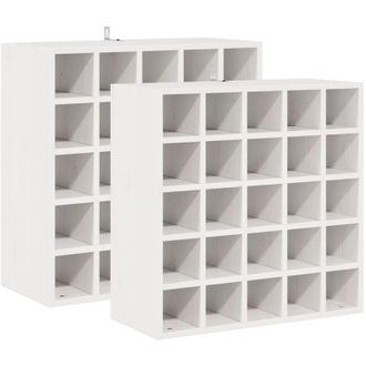 vidaXL Wine Rack 2 pcs White 56 x 25 x 56 cm Solid Pine Wood vidaXL