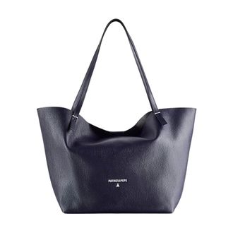 Patrizia Pepe Patrizia Pepe, Tote Bags, female, Blue, Size: ONE SIZE Stylish Leather Handbag Hammered Finish