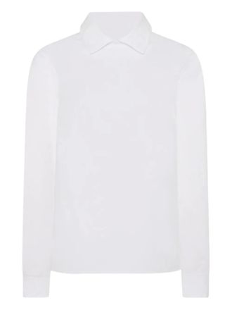 Rosetta Getty long-sleeve polo-collar T-shirt - women - Cotton - L - White