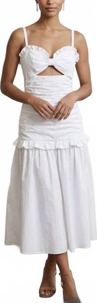 Carolina Herrera Strap Gathered Midi Dress In White