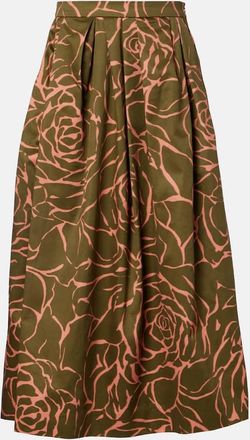 Dries Van Noten Floral cotton midi skirt
