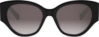 Celine Maxi Triomphe 55mm Butterfly Sunglasses in Shiny Black /Gradient Roviex at Nordstrom