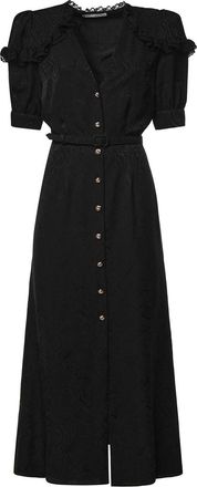 Alessandra Rich Moir Silk Jacquard Midi Dress