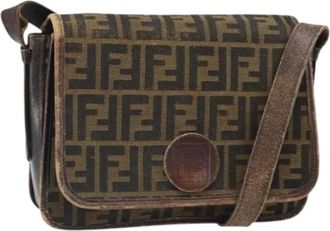 Fendi Pre-owned Cross Body Bags, female, Brown, Size: ONE SIZE Pre-owned Canvas Cross Body Bag