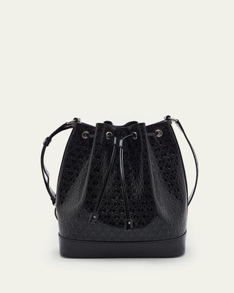 Saint Laurent Le Monogram Spazzolato Leather Bucket Bag