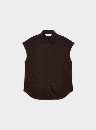 Contemporaine Womens Piqu&eacute; jersey cap-sleeve shirt