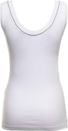 Brunello Cucinelli Womens Tank Top White Cotton