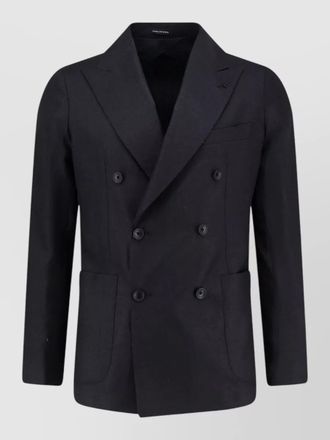Tagliatore virgin wool silk linen double breasted blazer