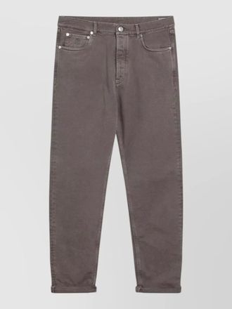 Brunello Cucinelli vintage effect jeans turn up hem