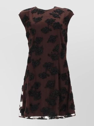 Rotate mini dress floral detail cap sleeves