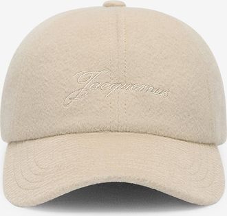 Jacquemus Bestickte Wollm&uuml;tze mit Logo Cachemiro