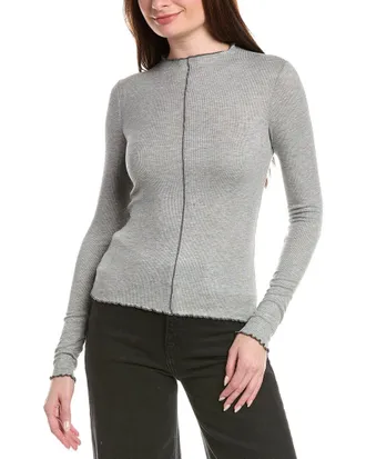 Project Social T Sparks Seamed Rib Funnel Neck Top