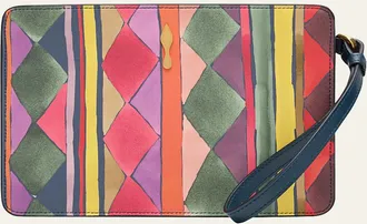 Christian Louboutin Bettina Small Wristlet Pouch Bag in Losange-Print Leather