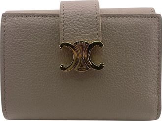 Celine Beige Leather Wallet (Tri-Fold) (Pre-Owned)
