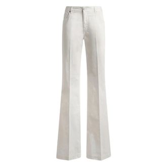 Etro Etro, Wide Trousers, female, White, Size: W27 Pegaso Embroidered Flared Jeans