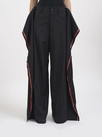 Junya Watanabe Pantaloni asimmetrici a vita alta in misto lana a gamba larga