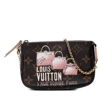Louis Vuitton Pre-owned Womens Monogram Affiche Mini Pochette Accessoires - Brown Textile - One Size
