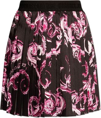 Versace Jeans Couture abstract-pattern print mini skirt - women - Polyester - 40 - Black