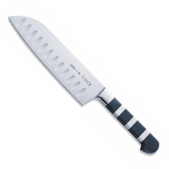 F. Dick Cuchillo Santoku Japon&eacute;s, Hoja Dentada, 18 Cm, Para Carne, Negro, Dick 1905