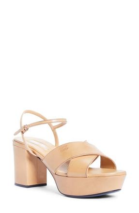 Miu Miu Platform Sandal in Miele at Nordstrom, Size 10.5Us