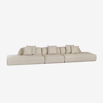 Sklum Sof&aacute; Modular De 3 Piezas Con Doble Div&aacute;n Tapizado Cardea Sklum