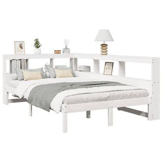 Berkfield Home Decorative Bookcase Bed without Mattress White 120x200 cm Solid W | Size: Small Double