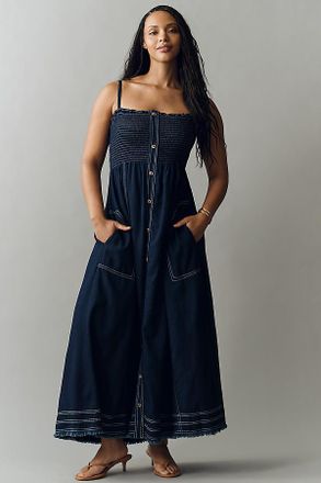 Pilcro Reese Sleeveless Buttondown Denim Midi Dress by Pilcro
