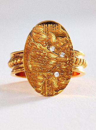 Hermina Athens Minoas Demi Fine Signet Ring