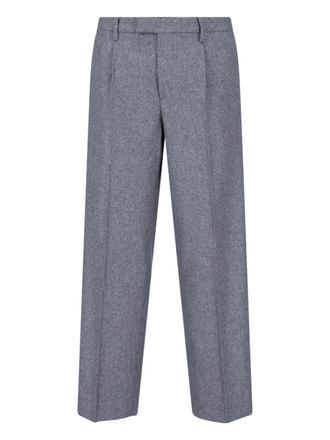 BRIGLIA 1949 Grey Marguttas High-Waisted Virgin Wool Straight-Leg Pants