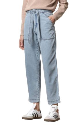 Lilla P Denim Belted Pant In Light Wash