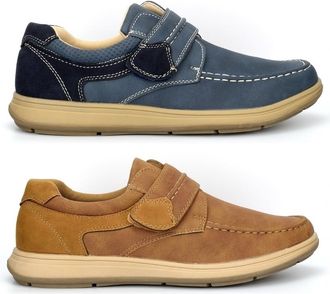 Generic Mens Extra Large Shoes Size 6 Boys Shoes Size 9 Casual Shoe Mens Extra Large Shoe Casual Strap Fastening Sizes 6-13 Tan/Navy 13 UK