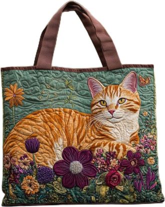 Generic Vintage Quilted Tote Bag for Women Large Cotton Puffer Shoulder Bag Ideal Valentines or Mothers Day Gift for Her Lightweight Floral Handbag for Spring