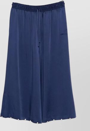 Stella McCartney pearl embellished wide leg satin trousers