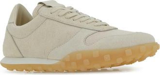 Jil Sander Mens Sand Canvas And Suede Moon Sneakers Cream
