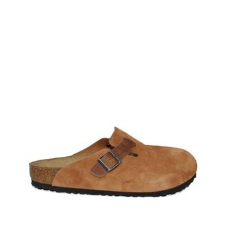 Birkenstock Mules, male, Brown, Size: 10 US Cognac Brown Slip-On Flat Slippers