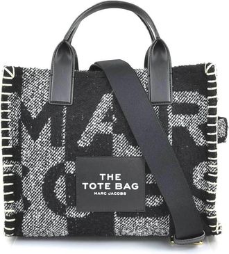 Marc Jacobs Black Polyester Leather Handbag Shoulder Bag Tote Bag (Pre-Owned)