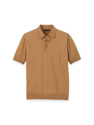 Paul Fredrick Supima Cotton Three Button Polo in Light Brown at Nordstrom, Size Xx-Large