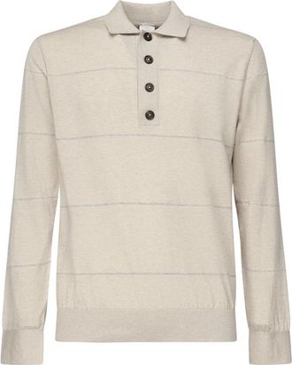 Eleventy Polo Shirts - Heren - Polos - Beige - M - Katoen - Tops