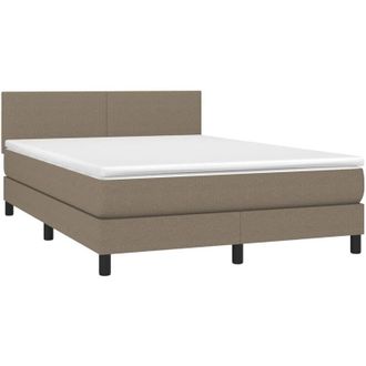 vidaXL Vidaxl - Cama Box Spring Con Colch&oacute;n Tela Gris Taupe 140x200 Cm