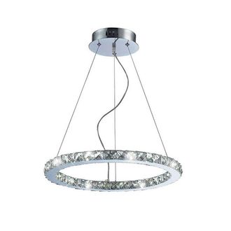 Netlighting Galaxy Pendant Round Small 27W LED 6000K Polished ChromeCrystal in Grey